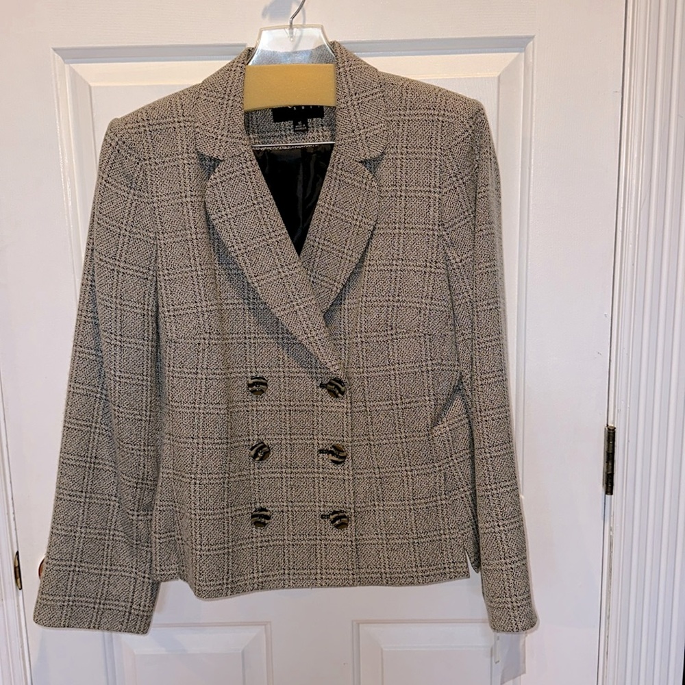 NWT Sag Harbor women’s double breasted checked suit with long skirt